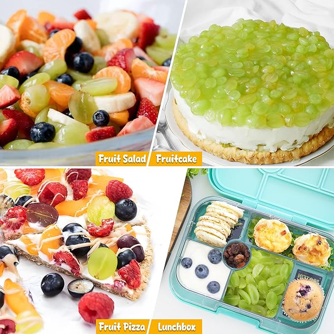 Grapes Cutter for Toddlers, Fruit & Veggie Cutter for Kids Grape Slicer Kitchen Tool, Perfect for Fruit Salads, Snacks, and Cake Decorations-Green Container-Green DoubleBlade