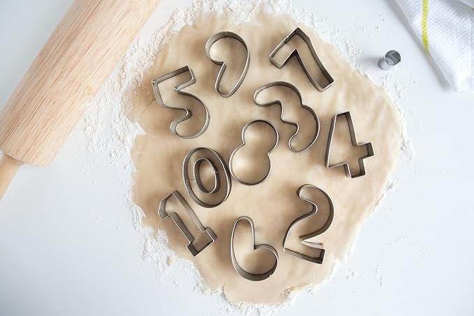 Fox Run 3640 Number Cookie Cutter Set, Stainless Steel, 10-Piece