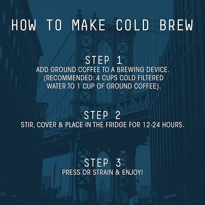 Stone Street Cold Brew Coffee, Low Acid, 100% Arabica, Gourmet Coffee - Breakfast Blend, Medium Roast, Coarse Ground, 1 LB