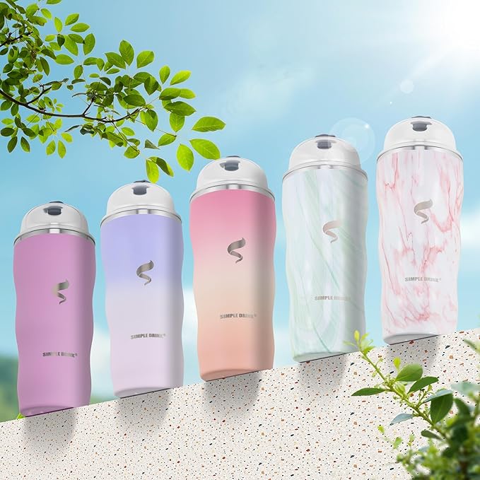 20Oz Insulated Tumbler With Straw And Lid,Stainless Steel Coffee Cup, Double Wall Vacuum Travel Mug,Spill proof Iced Coffee Tumbler, Mom tumbler, White Pouple Tumbler