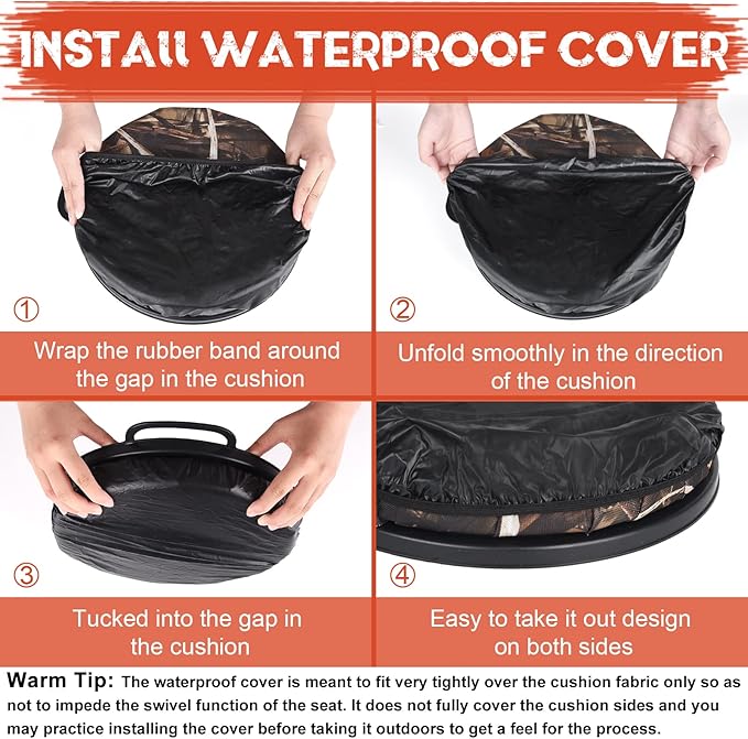 WarBull 5 Gallon Bucket Seat, 360-Degree Swivel Seat Foam Cushion Bucket Seat Lid with Waterproof Cover for Dove Duck Hunting, Fishing, Baseball, Gardening and Camping