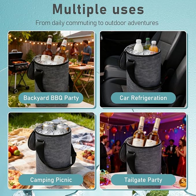 All-in-One Party Cooler Bag with Folding Design and Insulated Compartments -GETTOONE Ideal for Tailgating and Outdoor Events!
