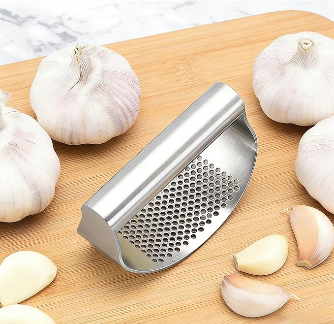 Garlic Press Rocker Stainless Steel, Kitchen Mincer Tool