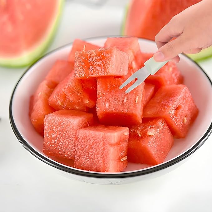 Watermelon Cutter Slicer Tool 3 in 1, Stainless Steel Melon Slicer & Fruit Cutter for Watermelon, Cantaloupe, Mango, Kitchen Gadget for Family, Camping, Picnic