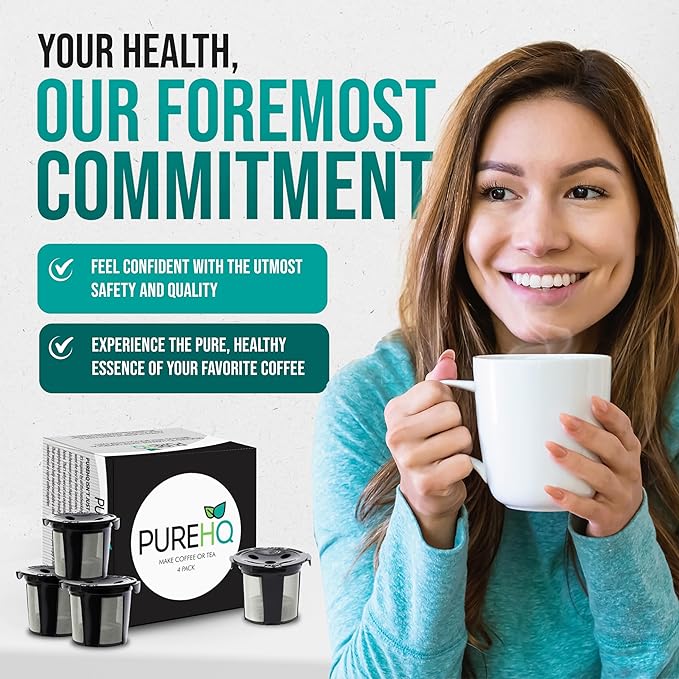 Reusable K Cups for Keurig Supreme, K Supreme Plus, K Slim, K-Brew Chill, K Duo Hot and Iced Gen 2 by PureHQ - Refillable Kcup for Keurig Coffee Maker - MultiStream Coffee Pods Filter - 4 Pack