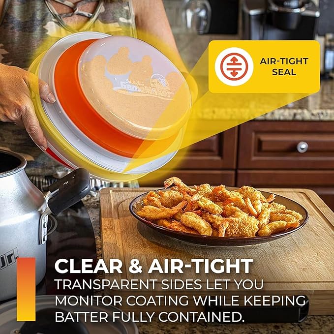 CanCooker Collapsible Plastic Batter Bowl | Mess-Free Breading Shaker Container & Mixer | Ideal for Fish Fry, Fried Chicken, Onion Rings, Wings & More - 5 Pack
