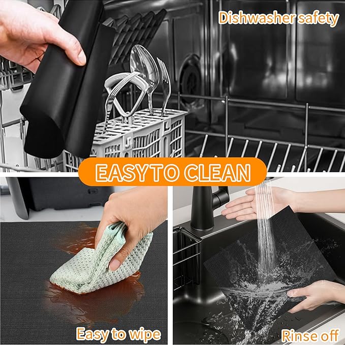 4-Pack Glass Fiber Air Fryer Liners Set for Ninja DoubleStack SL401, 8.07"x6.89" Reusable Basket Pads Heat-Resistant No-Scratch Air Fryer Liners Accessories