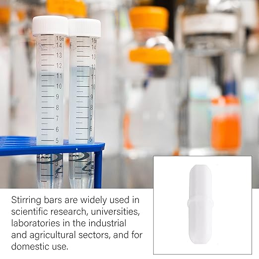 Magnetic Stir Bars,10 Pcs PTFE Magnetic Stirrer Mixer Stir Bar, 20 mm/ 0.8 Inch White Laboratory Stirrer Mixer Bar (10)
