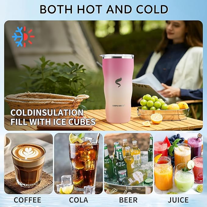 20Oz Insulated Tumbler With Straw And Lid,Stainless Steel Coffee Cup, Double Wall Vacuum Travel Mug,Spill proof Iced Coffee Tumbler, Mom tumbler, Pink Mesa Sunset