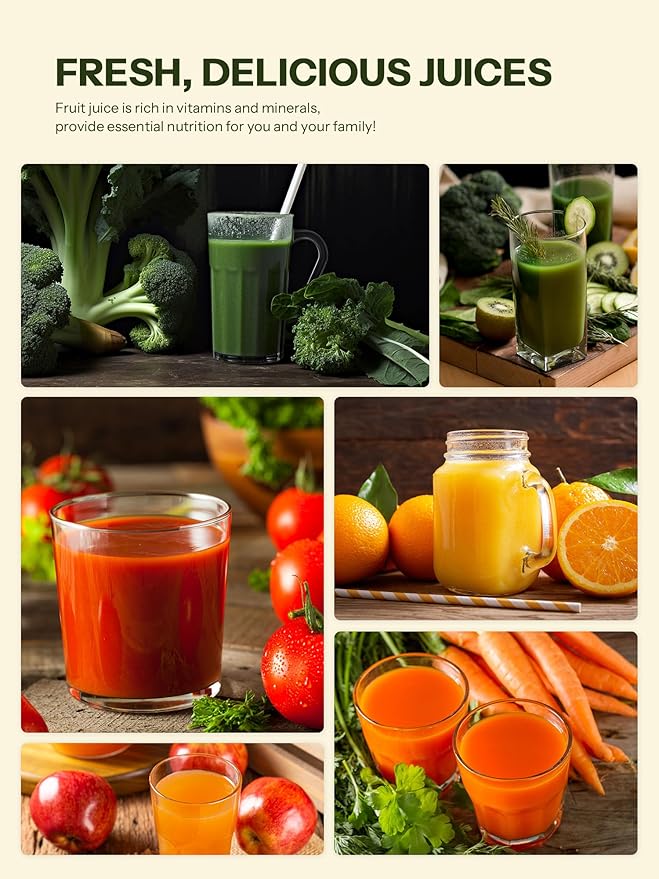 Masticating Juicer Machines, Reemix Cold Press juicer Machine Compact & Small Size, Juice Extractor, Nutrient and Vitamin Dense, BPA-Free Tritan, Easy to Clean (Black)