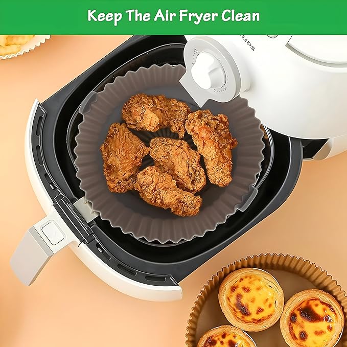 SAMNATE 3pcs Air Fryer Liners reusable - silicone air fryer liners, AirFryer Accessories, Air Fryer Silicone Liner - reusable airfryer liners - air fryer pans - airfryer liners