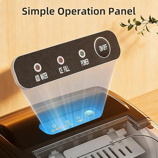 Antarctic Star Pro-Grade Countertop Ice Maker, 8 Cubes in 6 Mins, 26lbs/Day, Self-Cleaning, 2 Sizes, Ultra-Quiet for Home Bar, Kitchen, Office & Entertaining
