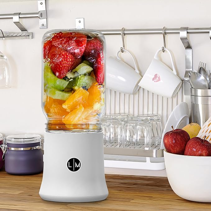 Personal Portable Blender for BALL Mason Jar, Blender Attachment Designed for wide mouth jars by Le Marq Design.