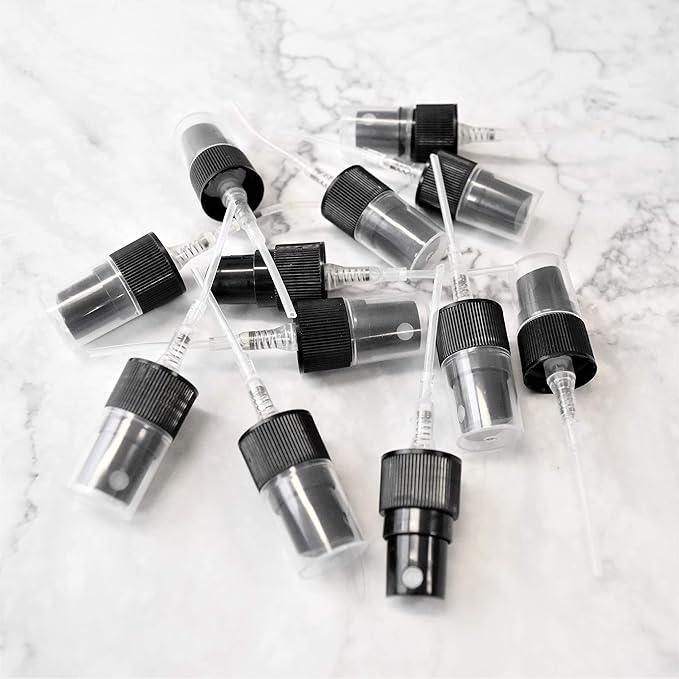 Holistic Oils Spray Tops for Essential Oil Bottles - 12 Essential Oil Spray Bottle Tops Oil Spray Tops Oil Mist Sprayer Replacement Pump Reusable Inserts for 5 ml, 15 ml 20 ml Bottles