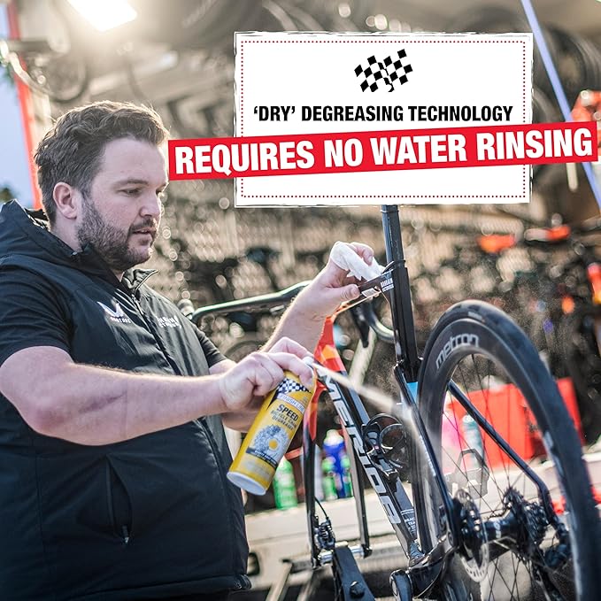 Finish Line Speed Bike Degreaser – Powerful Dry Formula for Bicycle Chains, Gears, and Disc Brakes, Turbo Spray Cleans Fast, Evaporates with No Residue, 18 oz