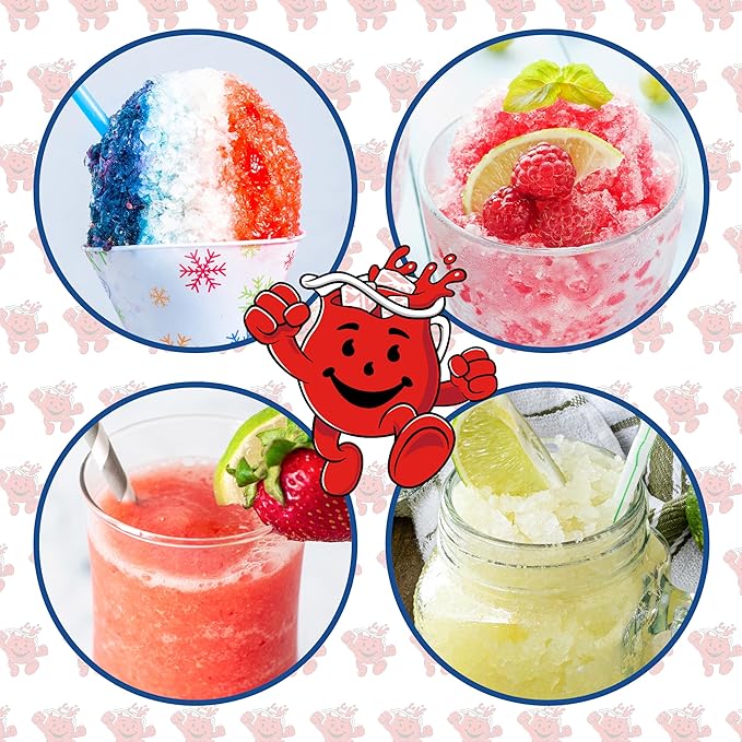 Kool-Aid Shave Ice and Snow Cone Machine, Multi-Use Ice Shaver for Frozen Treats, Slushies, Snow Cones, and More – Reusable Cup and Ice Mold, Stainless Steel Blades – Sharkleberry