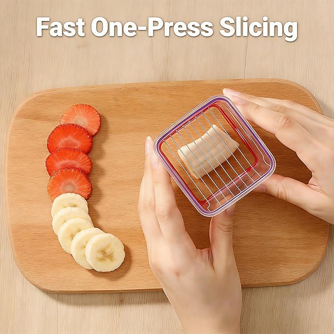 Fruit Slicer Cup – Fast Fruit Cutter for Strawberries, Bananas & Eggs – Quick & Easy One Press Fruit Slicing Cup For Mess-Free Fruit Slicing (1 pcs)