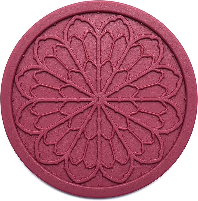 Silicone Coasters for Drinks - 6 Pack 4" Drink Coasters for Aesthetic Room Decor - Goth Accessories for Kitchen Gadgets by COASTERFIELD (Purple)
