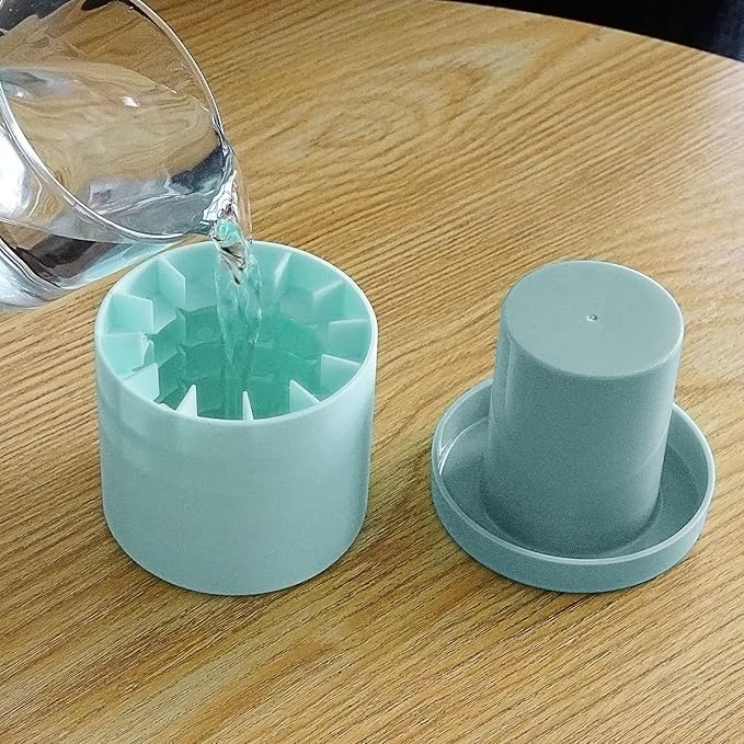 2 Pack Cylinder Ice Cube Mold Ice Trays, Silicone Ice Bucket, Portable Ice Cube Maker, Press-Type Easy-Release Ice Cup (Blue)