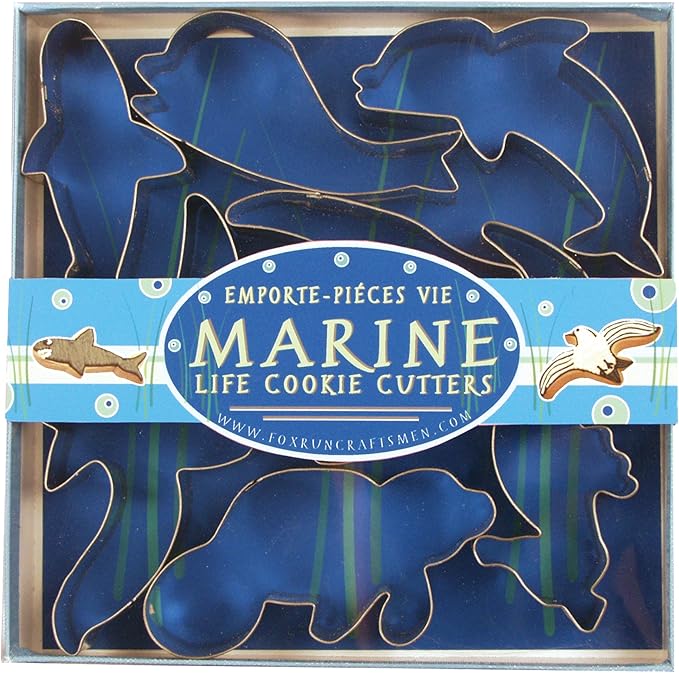 Fox Run 3655 Marine Life Cookie Cutter Set, Stainless Steel, 7-Piece