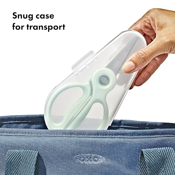 OXO Tot On-the-Go Food Scissors with Case, Baby Fruit and Vegetable Slicer