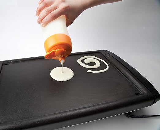 Joie Pancaker Squeeze Bottle Pancake Batter Mixer and Dispenser, 5.5-Ounce Capacity, Orange