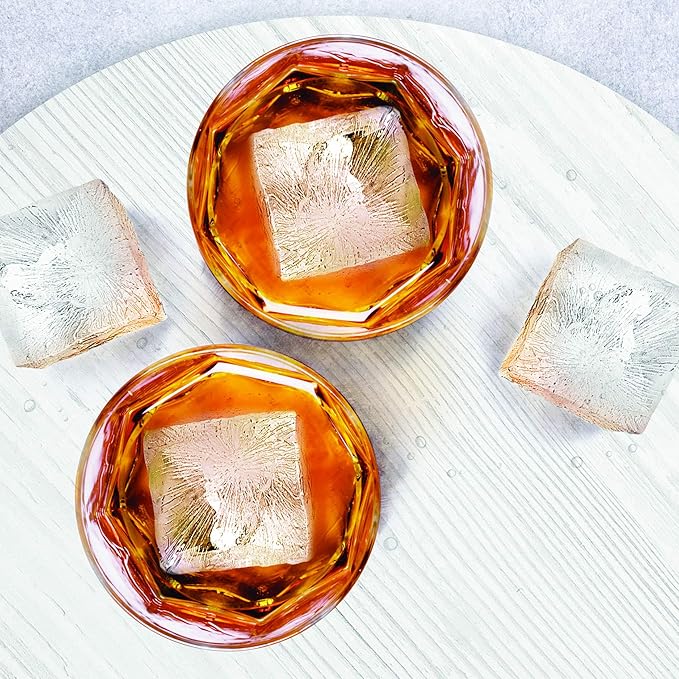 Tovolo Elements XL, Set of 2 Silicone Trays Extra-Large Ice Cubes for Whiskey, Bourbon, Cocktails & More, BPA-Free & Dishwasher-Safe, Cool Gray, xl trays (22025-202)