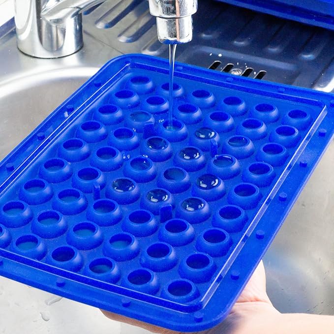 Lurch 240770 Ice Former Arctic Ball Diameter 2 cm Blue Ice Cube Tray for 54 Ice Cubes with Transparent Lid Blue