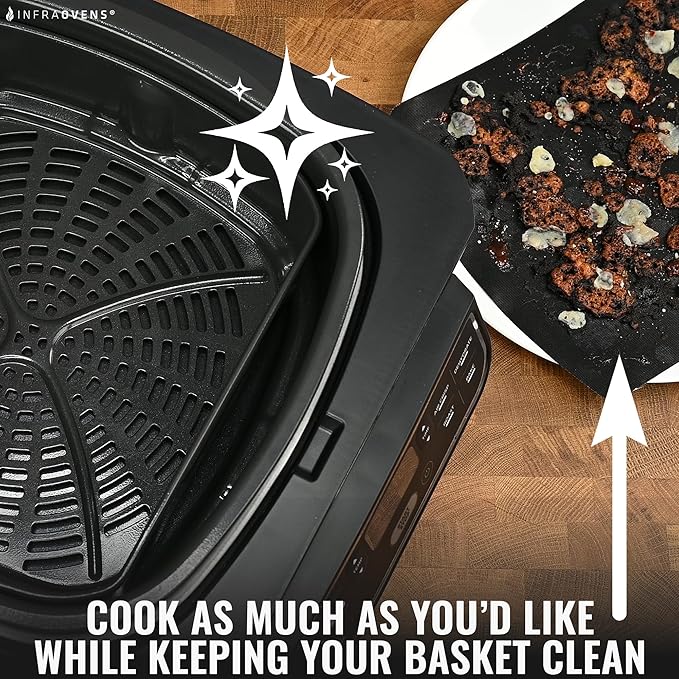 Air Fryer Reusable Liner Accessories for Ninja Foodi Grill 5-in-1 AG301, 4qt Ninja Foodi Accessories, Heat Resistant Liners, Food Safe, Easy Clean Silicone Mat by INFRAOVENS
