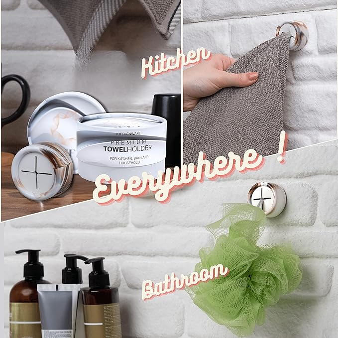HEFA Towel Hooks, Dish & Hand Towel Holder, Kitchen Organization 8 Pack Eco
