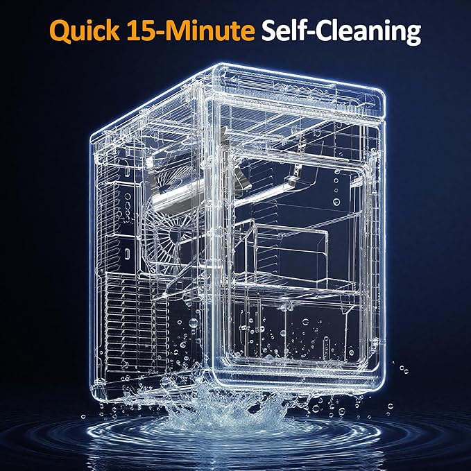 Crystal Clear Ice Maker, Compact Countertop Ice Machine, 3 x 1.6 Ice Cubes in10-Mins, Self-Cleaning, LED Light & Timer, Portable Electric Ice Maker for Kitchen, Bar, RV, Black