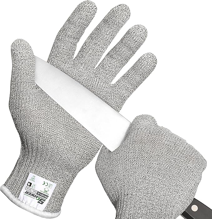 Schwer SlicePro ANSI A9 Cut Resistant Gloves, Food Grade Cutting Gloves for Kitchen Food Prep, Mandoline Gloves for Meat Cutting, Oyster Shucking, Fish Fillet Processing, PR1501-G, 2 Pairs, XL