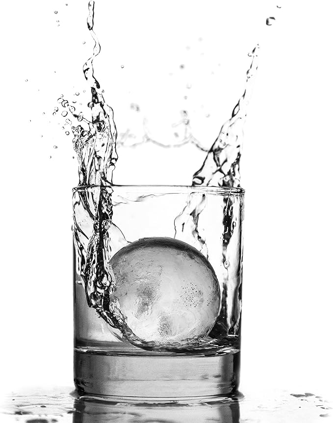 Round Ice Cube Molds – Large Whiskey Ice Ball Maker | BPA-Free Silicone Sphere Mold for Bourbon Cocktails Scotch & Home Bar | Slow-Melting Ice Balls