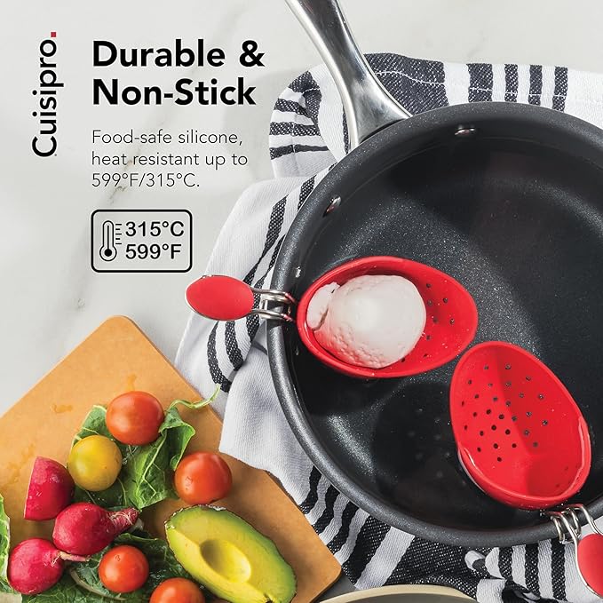 Browne & Co Cuisipro Egg Silicone Poacher Set of 2, Red