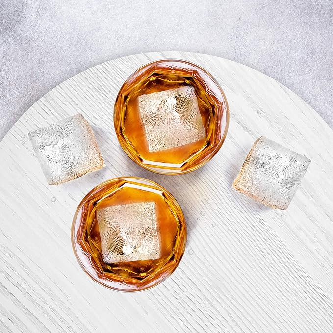 Tovolo Whiskey Ice Mold Set 2 Ball Sphere Molds Single Silicone Ice Tray Easy Release Ice Maker 6 Large Cubes 4 Spheres for Whiskey Cocktails Beverages, BPA Free Cocktail Ice Set for Cubes Spheres