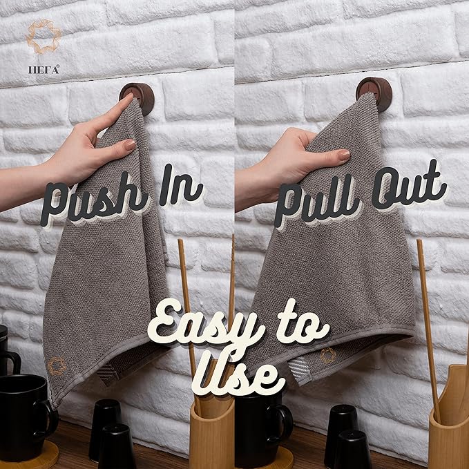HEFA Towel Holder & Hooks - Kitchen & Bathroom Organization Set, 4 Pack , Gadgets