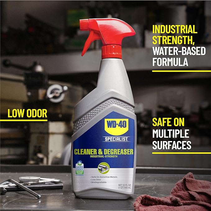 WD-40 Specialist Cleaner & Degreaser, Multi-Surface Cleaning Solution, Great for cleaning grills and grill parts, 32 OZ [Non-Aerosol Trigger]
