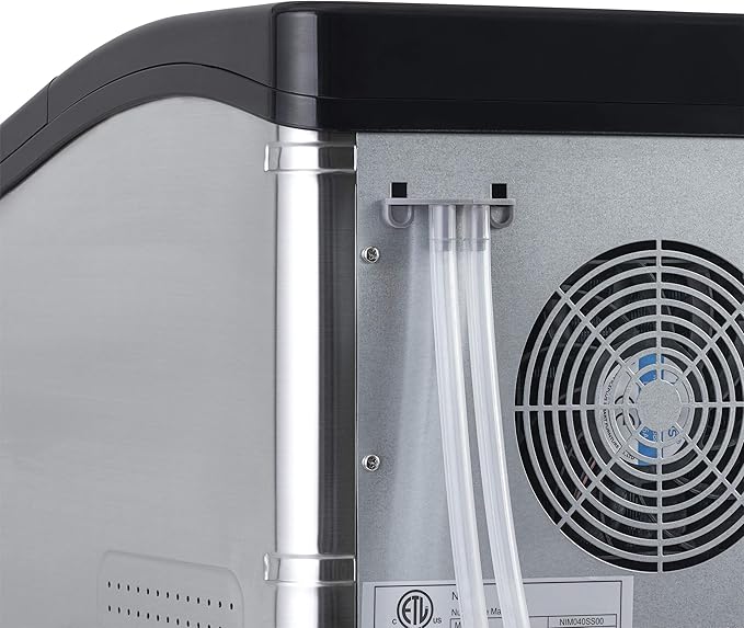 Newair Nugget Ice Maker, Sonic Speed Countertop Crunchy Ice Pellet Machine 45 lbs. of Ice a Day, Stainless Steel, Self-Cleaning Function and BPA-Free Parts, Perfect for Home, Kitchen, and More