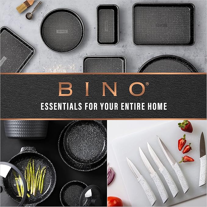 BINO Cutting Board - 3-Piece Chopping Boards | BPA-Free Plastic, Durable, Multipurpose, Dual-Sided, Dishwasher Safe, Easy to Clean | Charcuterie Accessories | Home & Kitchen Utensils Frosted Granite