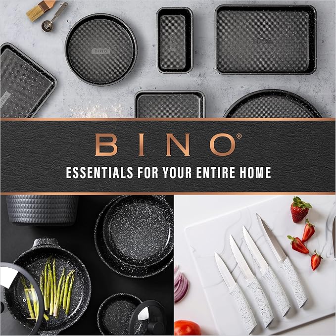 BINO Cutting Board - 3-Piece Chopping Boards | BPA-Free Plastic, Durable, Multipurpose, Dual-Sided, Dishwasher Safe, Easy to Clean | Charcuterie Accessories | Home & Kitchen Utensils